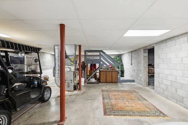 1001 Williams Way, Old Hickory, TN 37138 - finished below grade area with a paneled ceiling and concrete block wall