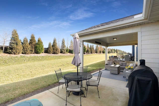 view of patio with outdoor dining space