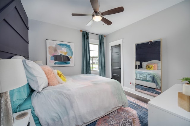 144 Autumn Crk, Lebanon, TN 37087 - bedroom with wood finished floors, a ceiling fan, and baseboards