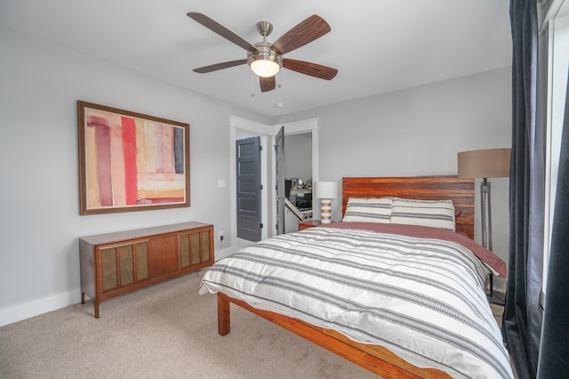 144 Autumn Crk, Lebanon, TN 37087 - bedroom with light colored carpet, ceiling fan, and baseboards