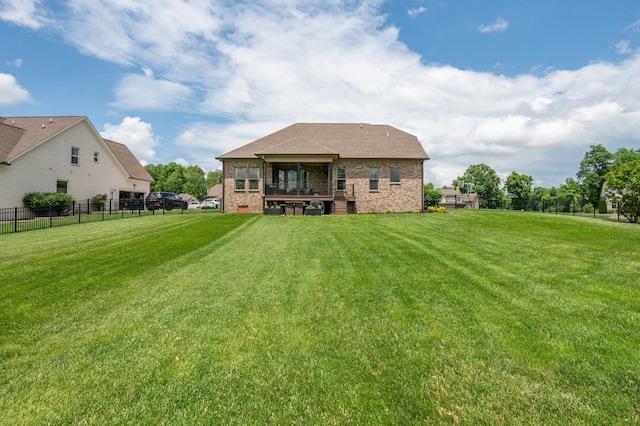 144 Autumn Crk, Lebanon, TN 37087 - rear view of house with brick siding, a deck, and a shingled roof