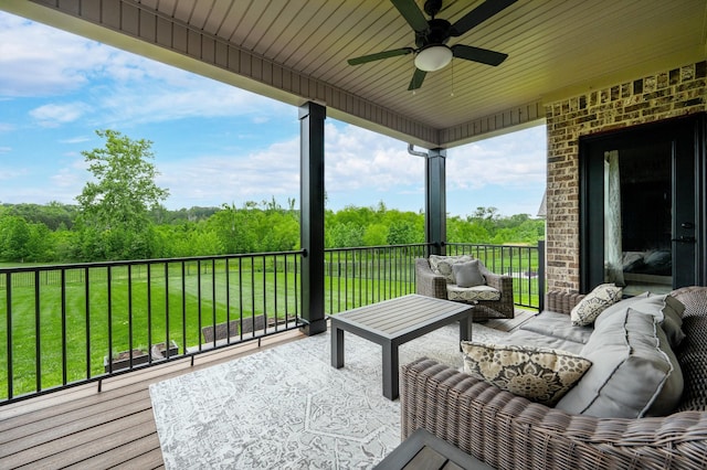 144 Autumn Crk, Lebanon, TN 37087 - view of patio featuring an outdoor hangout area and a ceiling fan