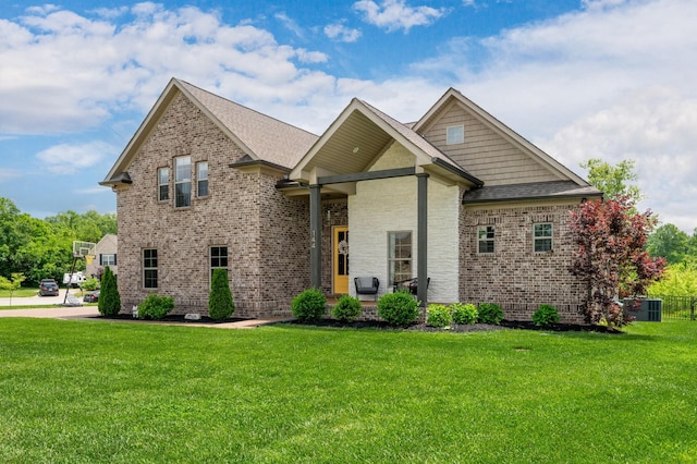 144 Autumn Crk, Lebanon, TN 37087 - craftsman house with a front yard, a shingled roof, and brick siding
