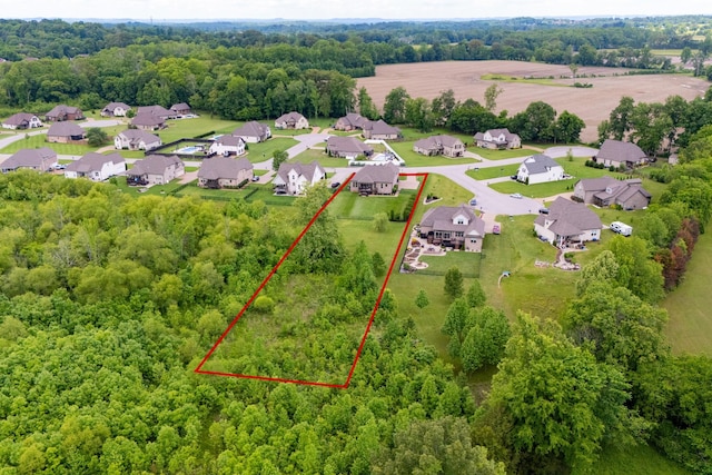 144 Autumn Crk, Lebanon, TN 37087 - aerial perspective of suburban area featuring property boundaries highlighted and a heavily wooded area