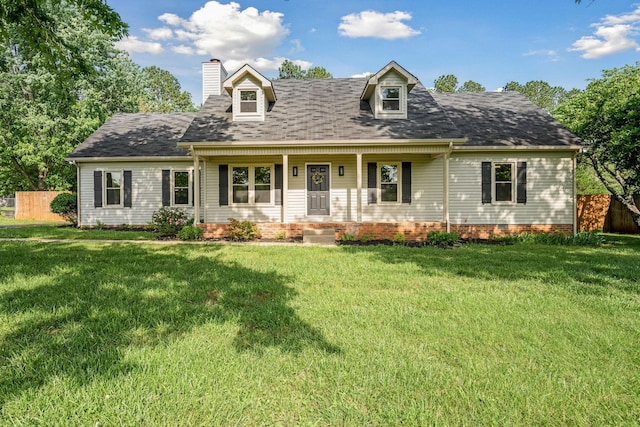 1643 Windy Meadow Dr, Christiana, TN 37037 - cape cod home with a chimney, covered porch, and a shingled roof