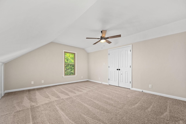 1643 Windy Meadow Dr, Christiana, TN 37037 - bonus room with a ceiling fan, carpet floors, baseboards, and vaulted ceiling
