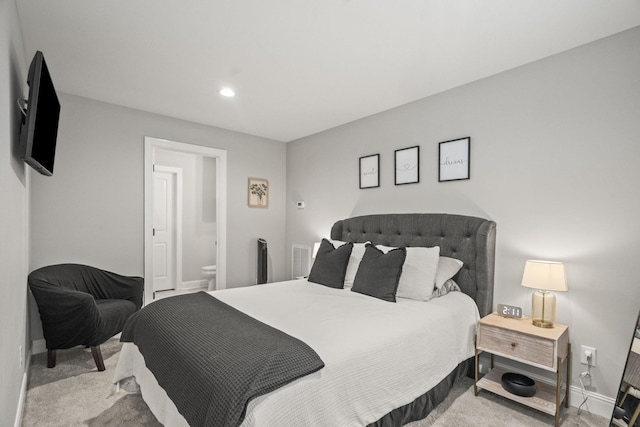 1112 Malinda Ln, Greenbrier, TN 37073 - bedroom featuring carpet floors, baseboards, ensuite bathroom, and recessed lighting
