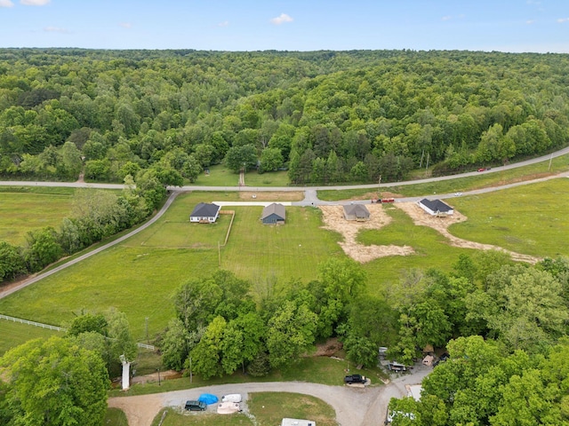 1936 Flats Rd, Cunningham, TN 37052 - aerial view of property and surrounding area featuring a heavily wooded area and rural landscape