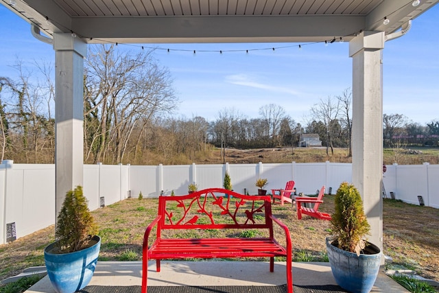 view of patio with a fenced backyard