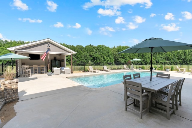 69 Meadows Rd, Hillsboro, TN 37342 - view of pool with a patio, a fenced backyard, and outdoor dining area