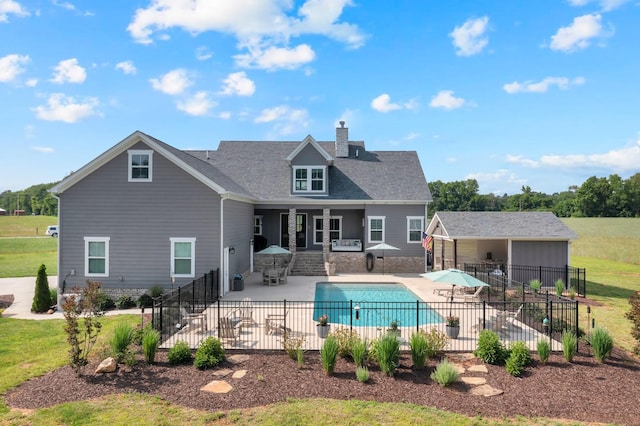 69 Meadows Rd, Hillsboro, TN 37342 - back of house featuring a patio and a chimney