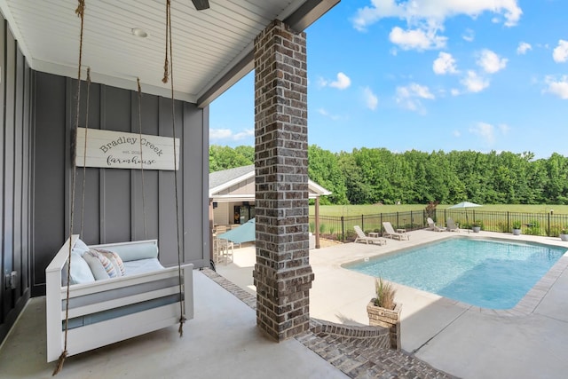 69 Meadows Rd, Hillsboro, TN 37342 - view of pool with a patio, a fenced backyard, and an outdoor hangout area
