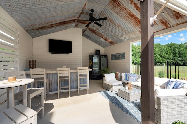 69 Meadows Rd, Hillsboro, TN 37342 - view of patio / terrace featuring outdoor lounge area and ceiling fan