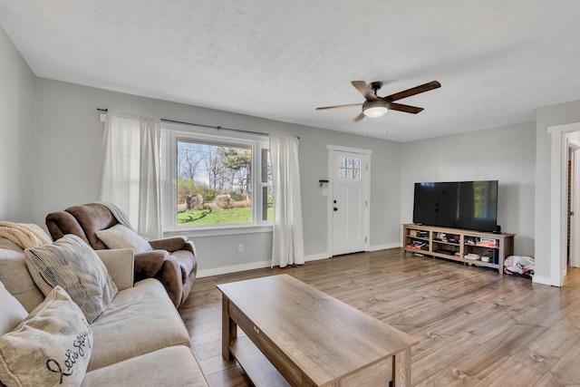 10 Patrick Rd, Fayetteville, TN 37334 - living area with ceiling fan, wood finished floors, and baseboards