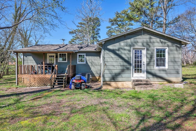 10 Patrick Rd, Fayetteville, TN 37334 - rear view of property with a deck, a yard, and cooling unit