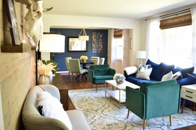 living room featuring wood finished floors