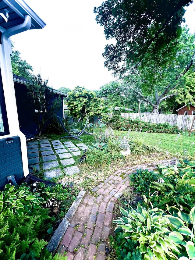 view of yard with fence