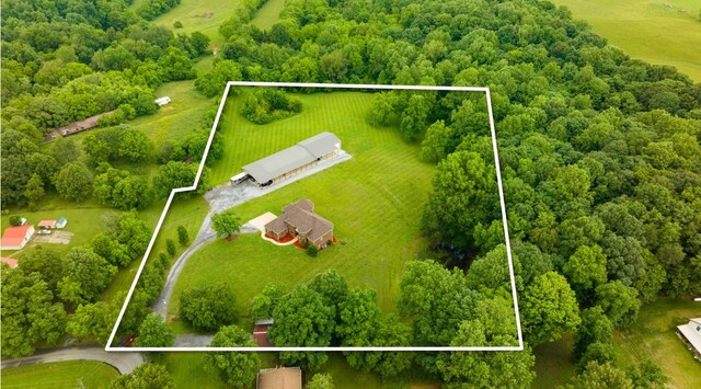 291 Bowling Branch Rd, Cottontown, TN 37048 - aerial view of sparsely populated area featuring property parcel outlined