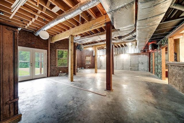 291 Bowling Branch Rd, Cottontown, TN 37048 - basement with french doors