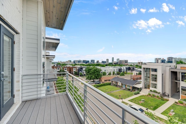 balcony with a view of city