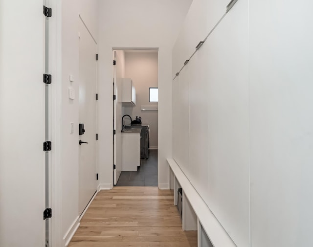 hall featuring light wood finished floors