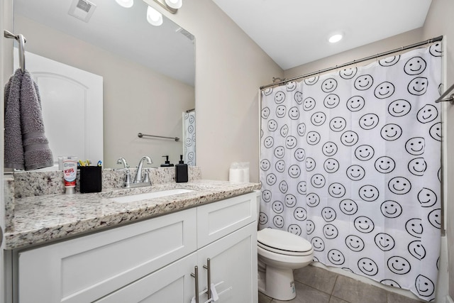 238 Spring Breeze Dr, Tullahoma, TN 37388 - full bath featuring toilet, vanity, tile patterned flooring, and curtained shower