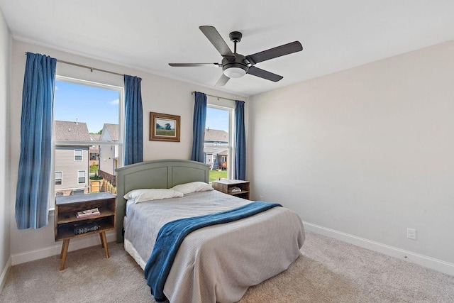 1125 Clendening Dr, Gallatin, TN 37066 - bedroom featuring baseboards, light colored carpet, and ceiling fan