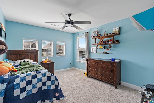1125 Clendening Dr, Gallatin, TN 37066 - bedroom featuring carpet flooring, baseboards, and ceiling fan