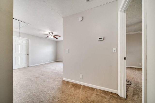 4838 Laura Jeanne Blvd, Murfreesboro, TN 37129 - carpeted empty room featuring attic access, ceiling fan, baseboards, a textured ceiling, and a smoke detector