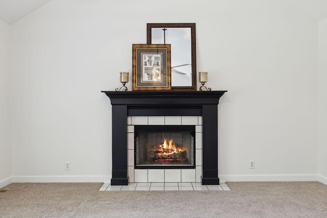 1403 Ottawa Pl, Murfreesboro, TN 37129 - detailed view of carpet flooring, baseboards, and a tiled fireplace