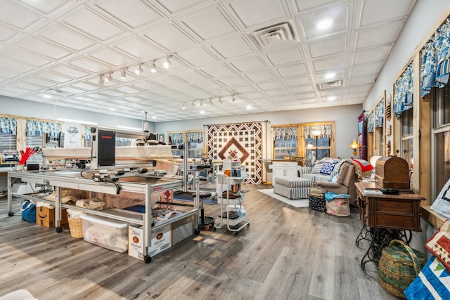 3560 Tyree Springs Rd, Hendersonville, TN 37075 - misc room featuring track lighting and wood finished floors
