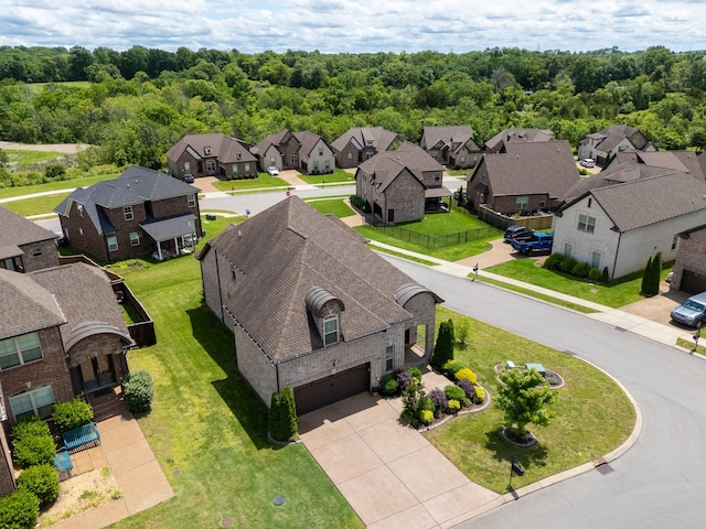 aerial view of residential area