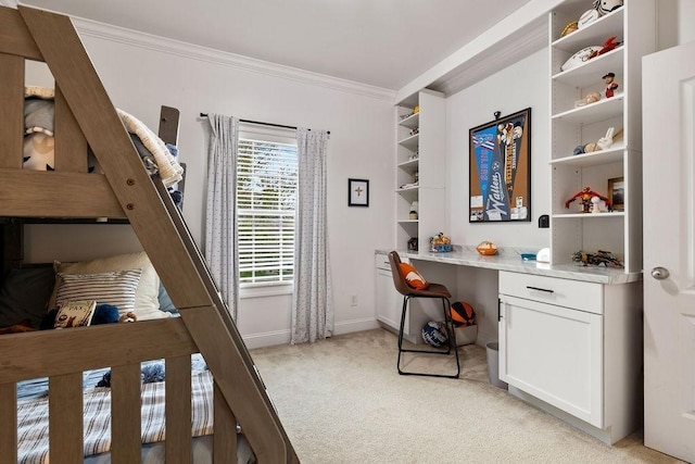 2184 Loudenslager Dr, Thompsons Station, TN 37179 - bedroom with light carpet, ornamental molding, and baseboards