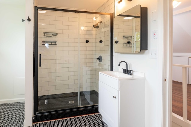 2219 Blair Blvd, Nashville, TN 37212 - full bathroom featuring a shower stall and vanity