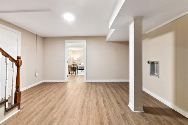 1614 Shady Cir, Lebanon, TN 37087 - finished basement featuring wood finished floors, baseboards, and stairs