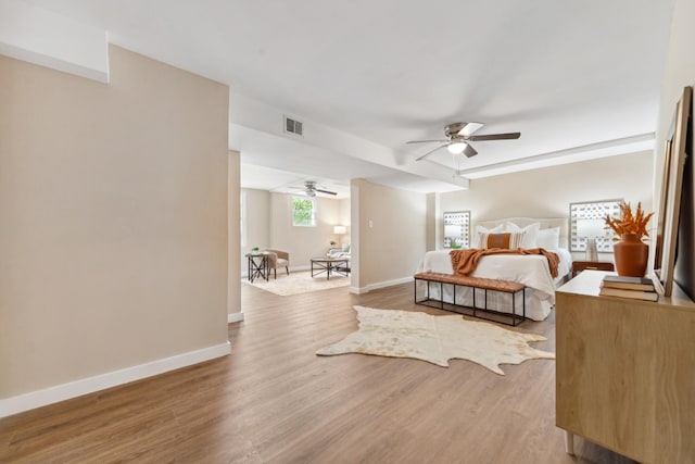 1614 Shady Cir, Lebanon, TN 37087 - bedroom featuring light wood-type flooring, baseboards, and ceiling fan