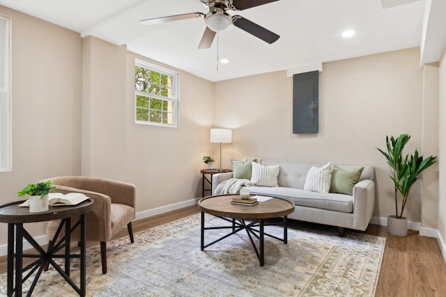 1614 Shady Cir, Lebanon, TN 37087 - living area featuring wood finished floors, electric panel, and baseboards