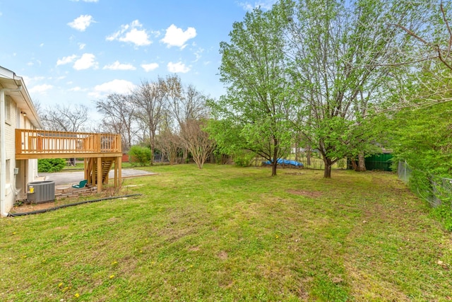 1614 Shady Cir, Lebanon, TN 37087 - view of yard with a deck, stairs, and central AC unit