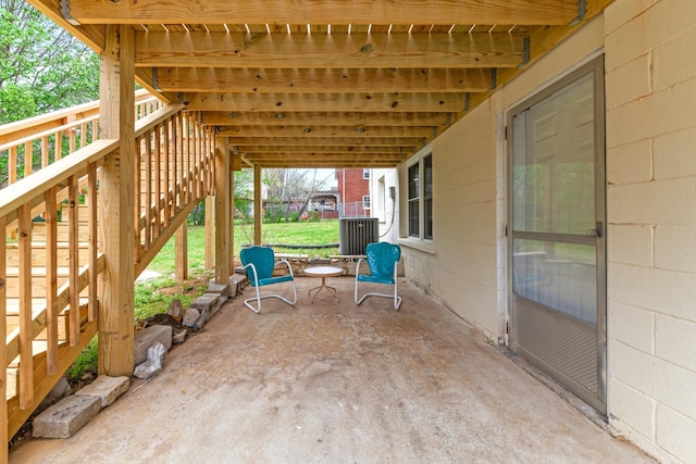 1614 Shady Cir, Lebanon, TN 37087 - view of patio / terrace featuring stairway and central air condition unit