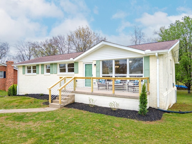 1614 Shady Cir, Lebanon, TN 37087 - ranch-style house with brick siding, a front yard, and a shingled roof