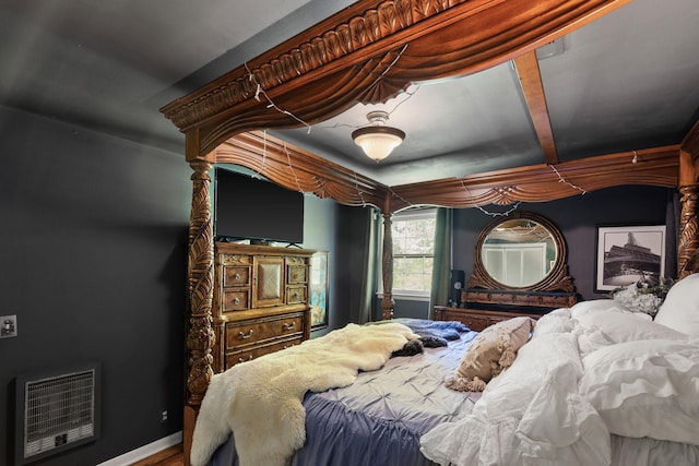 1515 Owen Rd, Brentwood, TN 37027 - bedroom featuring heating unit, beamed ceiling, and baseboards
