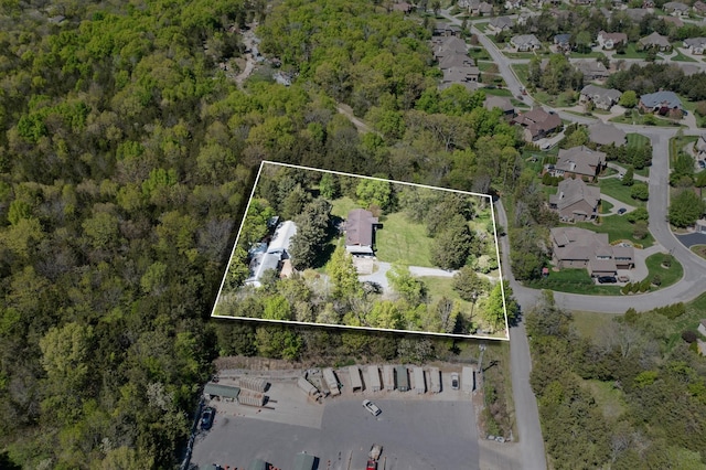 1515 Owen Rd, Brentwood, TN 37027 - aerial perspective of suburban area featuring property parcel outlined