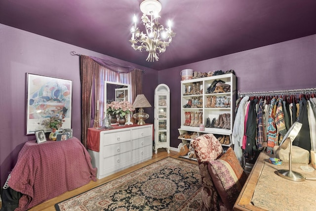 1515 Owen Rd, Brentwood, TN 37027 - walk in closet featuring a chandelier and wood finished floors