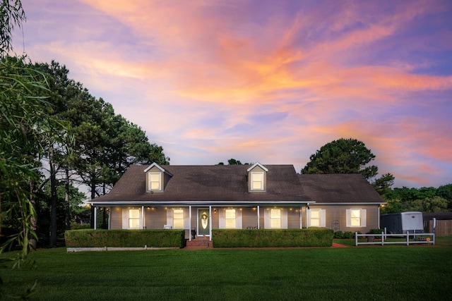 new england style home featuring covered porch