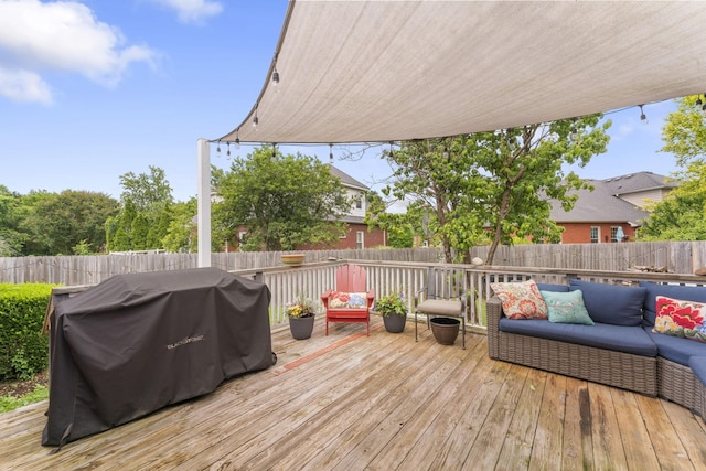 707 Bradford Pl, Murfreesboro, TN 37130 - deck featuring an outdoor hangout area, a fenced backyard, and area for grilling