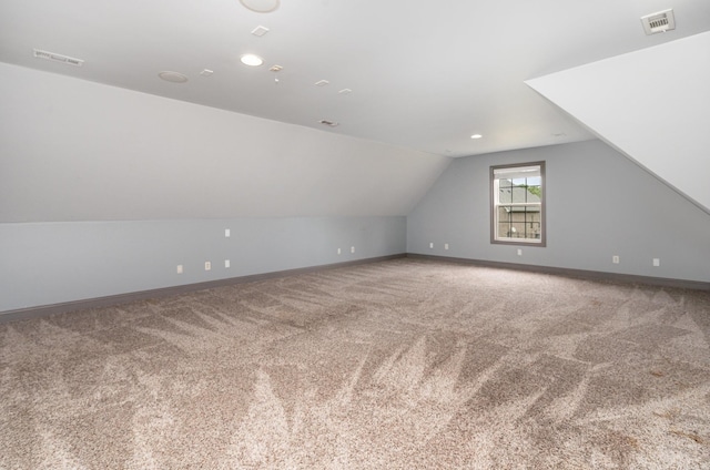 2804 Battleground Dr, Murfreesboro, TN 37129 - additional living space featuring carpet, vaulted ceiling, baseboards, and recessed lighting