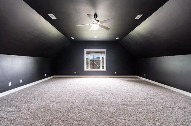 2804 Battleground Dr, Murfreesboro, TN 37129 - bonus room with a ceiling fan, carpet flooring, baseboards, and lofted ceiling