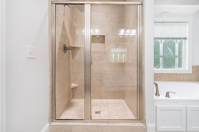 2804 Battleground Dr, Murfreesboro, TN 37129 - full bathroom featuring a shower stall and a garden tub