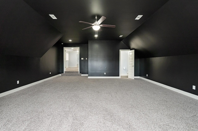 2804 Battleground Dr, Murfreesboro, TN 37129 - bonus room with ceiling fan, vaulted ceiling, carpet flooring, and baseboards