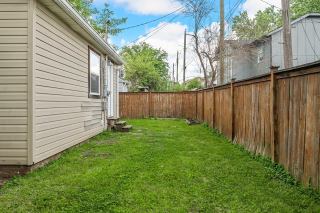 view of yard with entry steps